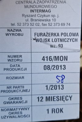 Furażerka polowa sił powietrznych 416/MON 