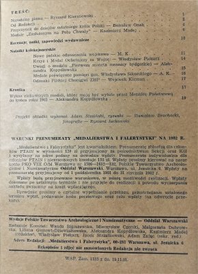 Medalierstwo i falerystyka nr 1