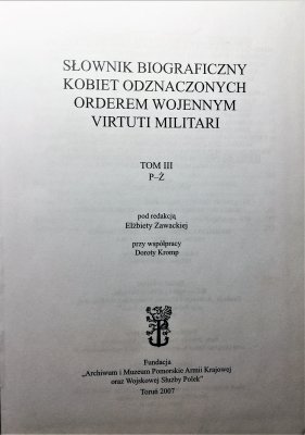 Słownik biograficzny kobiet odznaczonych Orderem 