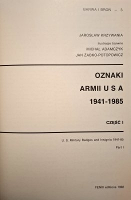Oznaki armii USA 1941-1985 część I
