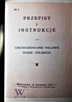 Przepisy i instrukcje umundurowanie polowe wojsk p