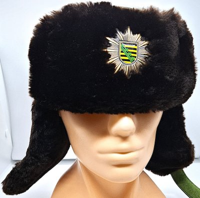 Polizei Wintermütze - Sachsen