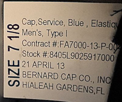 USAF Academy cadet’s service cap