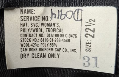 USAF WAF Dress Cap E