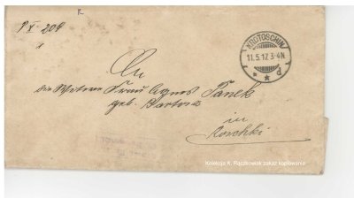 Pismo sądowe z roku 1917 - Krotoszyn
