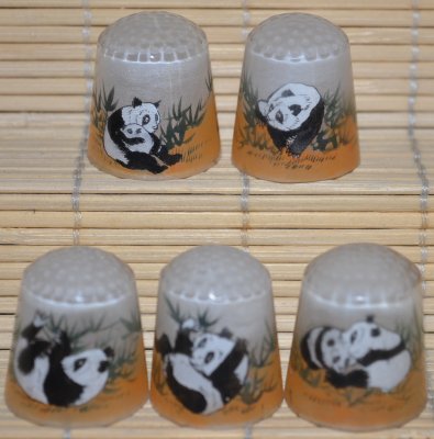 Szklane  motyw panda