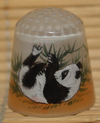Szklane  motyw panda