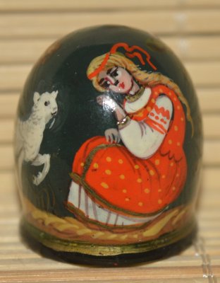 Rosja naparstki  drewniane ,ręcznie malowane